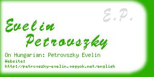 evelin petrovszky business card